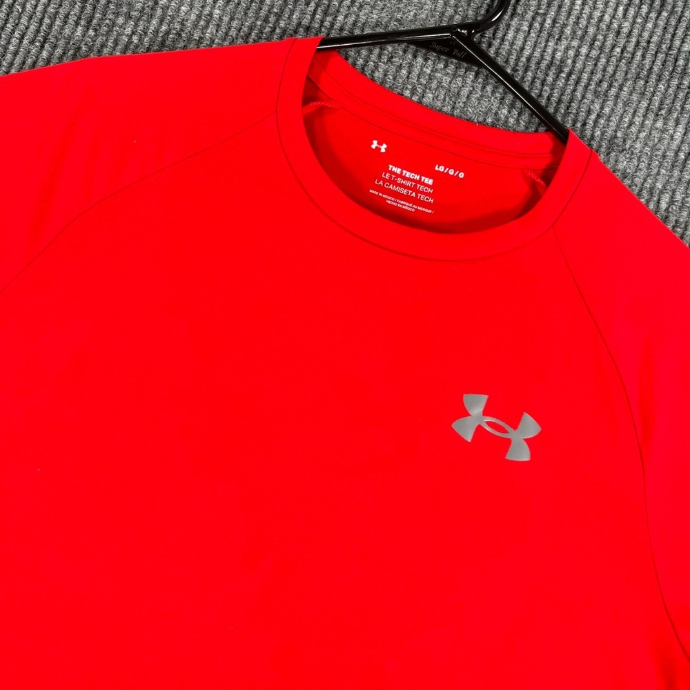 Under Armour Tech Tee Shirt Mens Large Red Short Sleeve Workout Casual Active